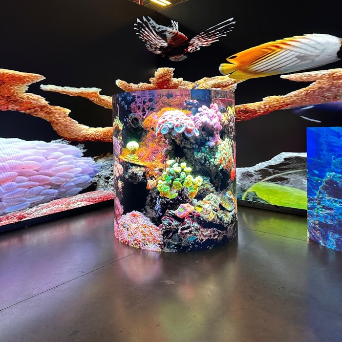 2.3mm LEDSkins curved cylindrical LED display for creative exhibition installations