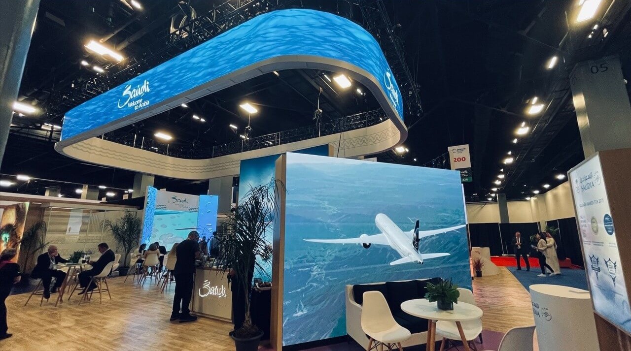 APG Rentals LED video wall installation at Seatrade exhibition